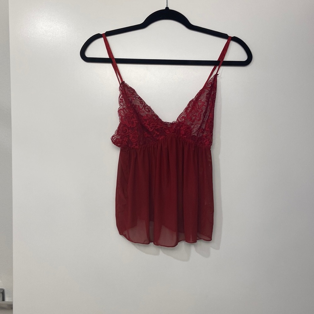 ✨ Burgundy babydoll lace